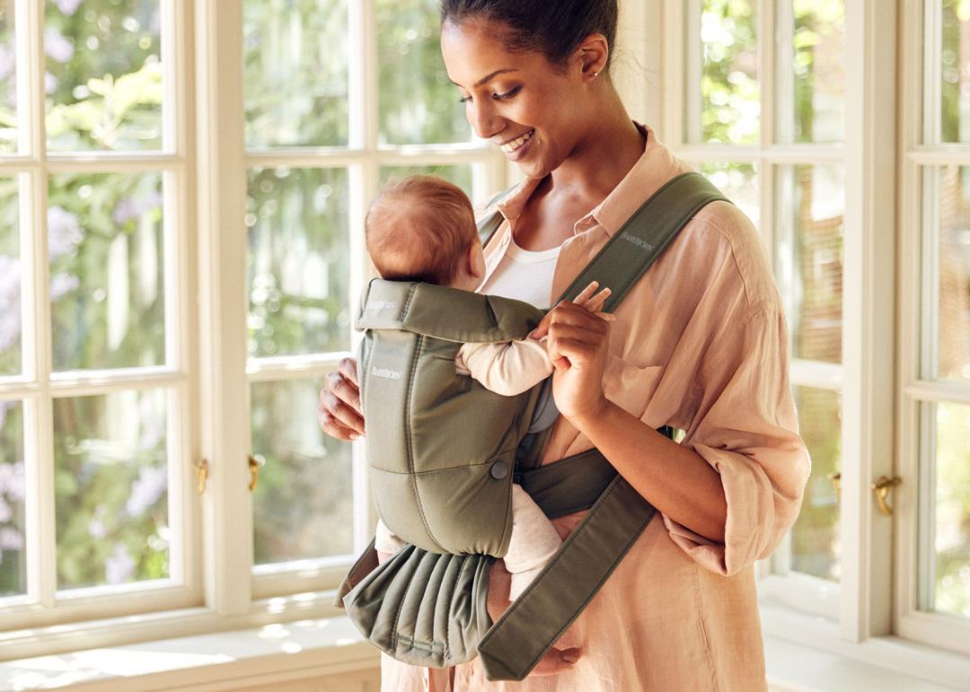 Baby Carrier Mini in Dark green woven - BabyBjörn